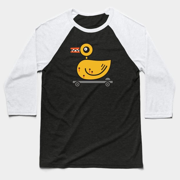 Evil Duck Baseball T-Shirt by ppmid